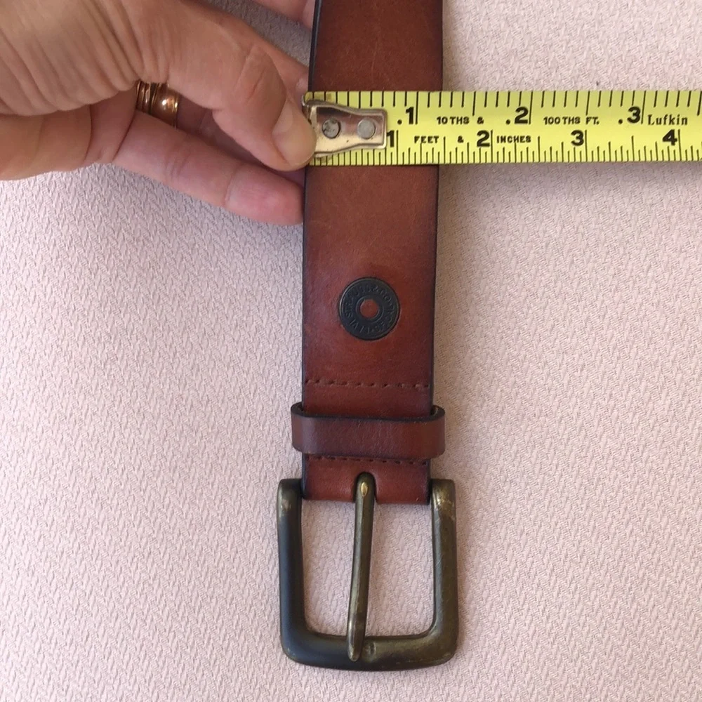 Levi’s Strauss & Co. Shotgun Leather Belt Brown Full Grain Brown Leather Size 38